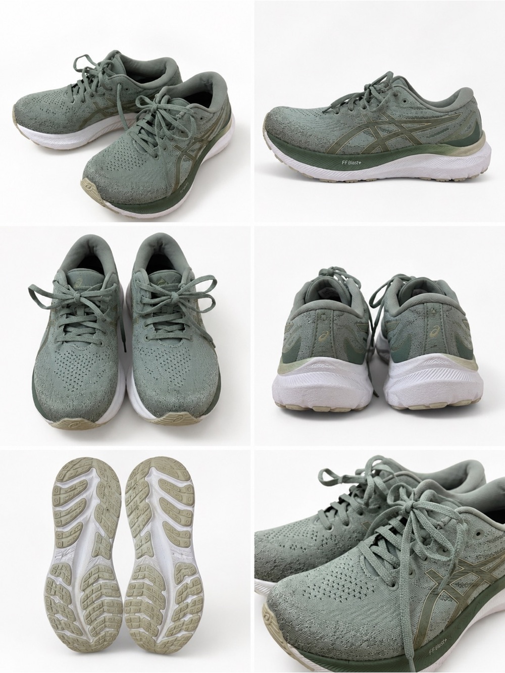ASICS Women's Olive Green Knit Running Shoes